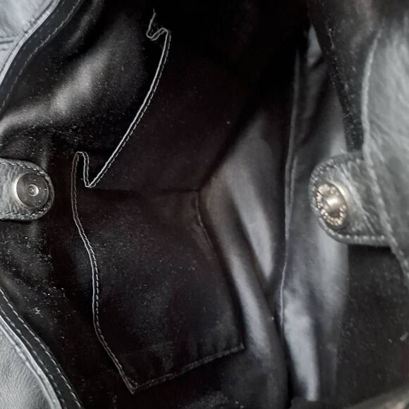 Coach Campbell Black Leather Shoulder Bag w/ Dust Bag – Triple Compartment – Gol - Picture 10 of 13